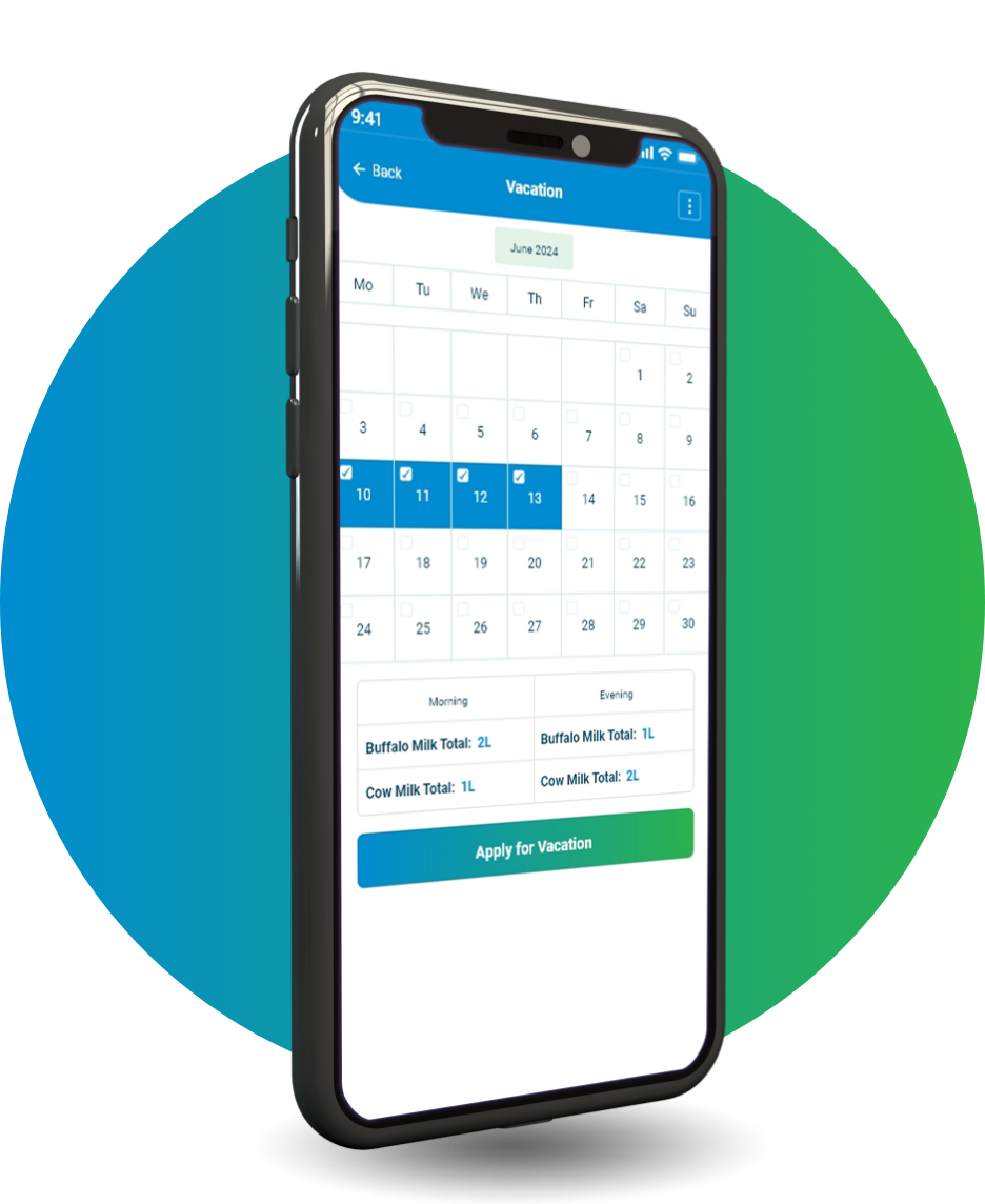 Pending bill reports in the MilkUp app